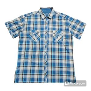 Kuhl Men's XL Eluxur Pearl Snap Blue Plaid